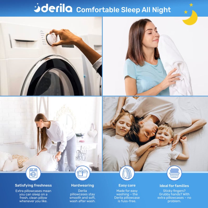 Derila Pillowcase | Designed to Keep Your Derila Memory Foam Pillow for snoring Relief Covered and Protected with This Crisp  Clean  White Pillowcase Made from Premium Materials - Image 4